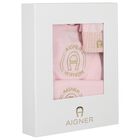 Baby Girls Pink & Gold Logo Babygrow Hat & Bib Gift Set, 1, hi-res