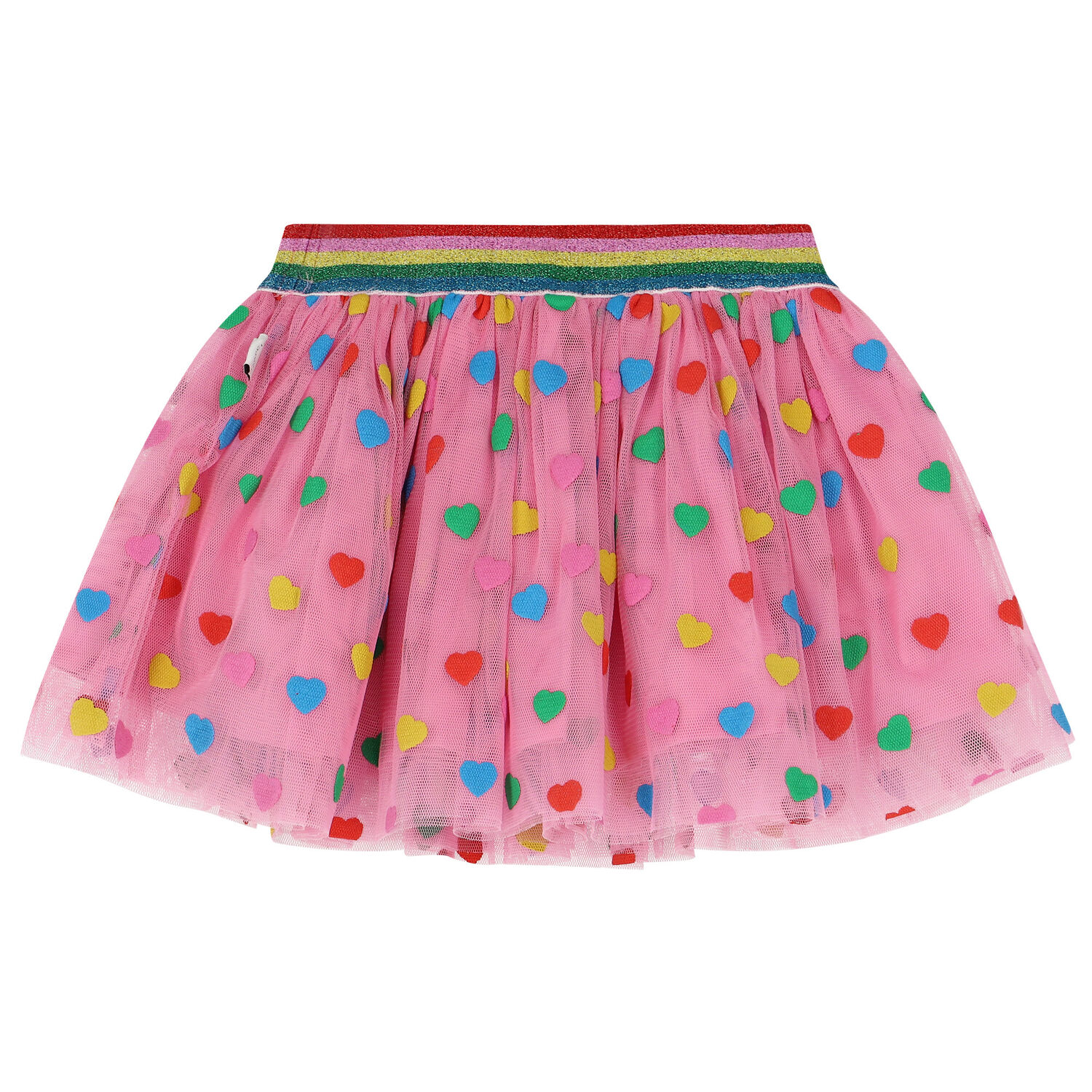 Younger Girls Pink Tulle Heart Skirt, 1, hi-res