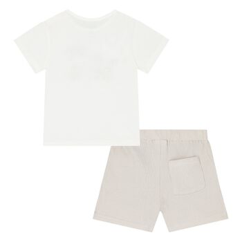 Younger Boys Beige Jungle Shorts Set
