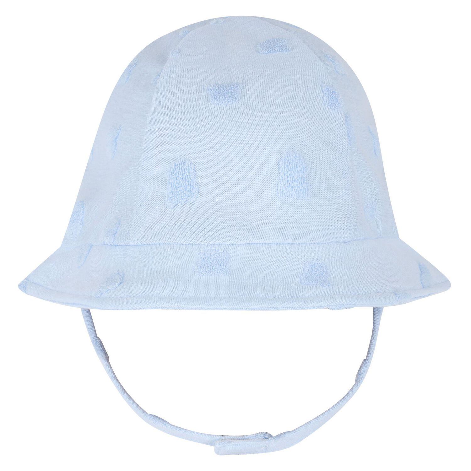 Baby Boys Blue & White Dungaree & Hat Set, 2, hi-res