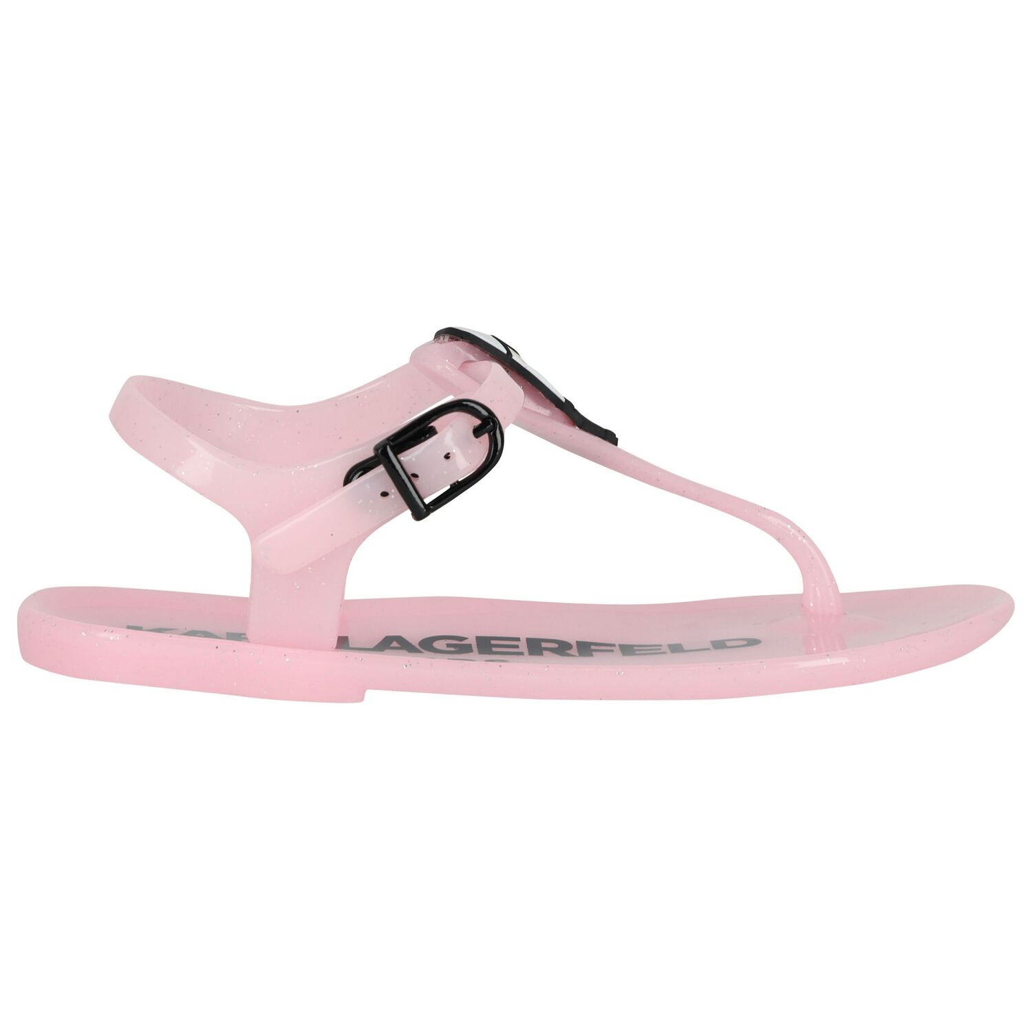 Girls Pink Karl & Choupette Jelly Sandals, 1, hi-res