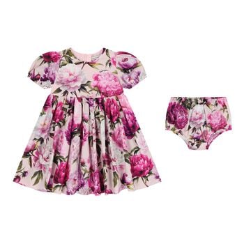 Baby Girls Pink Peony Dress Set