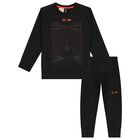 Boys Black Star Wars Logo Tracksuit, 1, hi-res