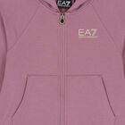 Girls Pink Logo Hooded Zip Up Top, 1, hi-res