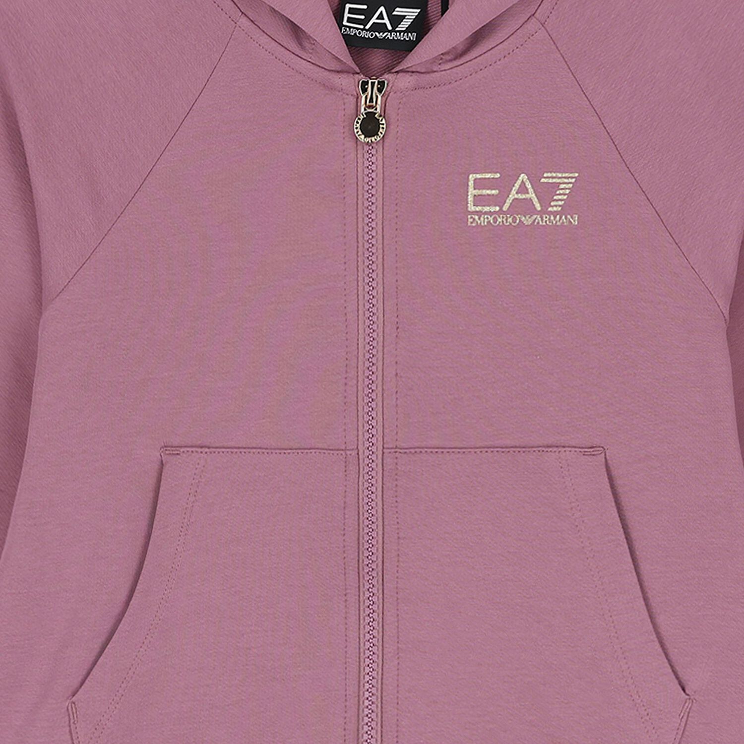 Girls Pink Logo Hooded Zip Up Top, 1, hi-res