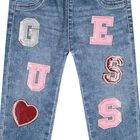 Baby Girls Blue Logo Denim Jeans, 1, hi-res