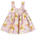 Younger Girls Pink Floral Dress, 1, hi-res