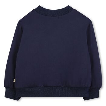 Girls Navy Blue Sequin Sweatshirt