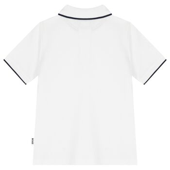 Boys White Logo Polo Shirt