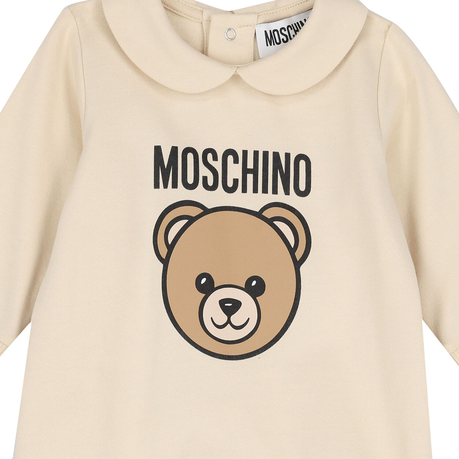 Beige Teddy Bear Logo Babygrow, 1, hi-res image number null