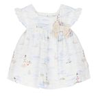Baby Girls White & Blue Sailboat Dress Set, 1, hi-res
