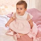 Baby Girls White & Pink Lace Dress Set, 2, hi-res