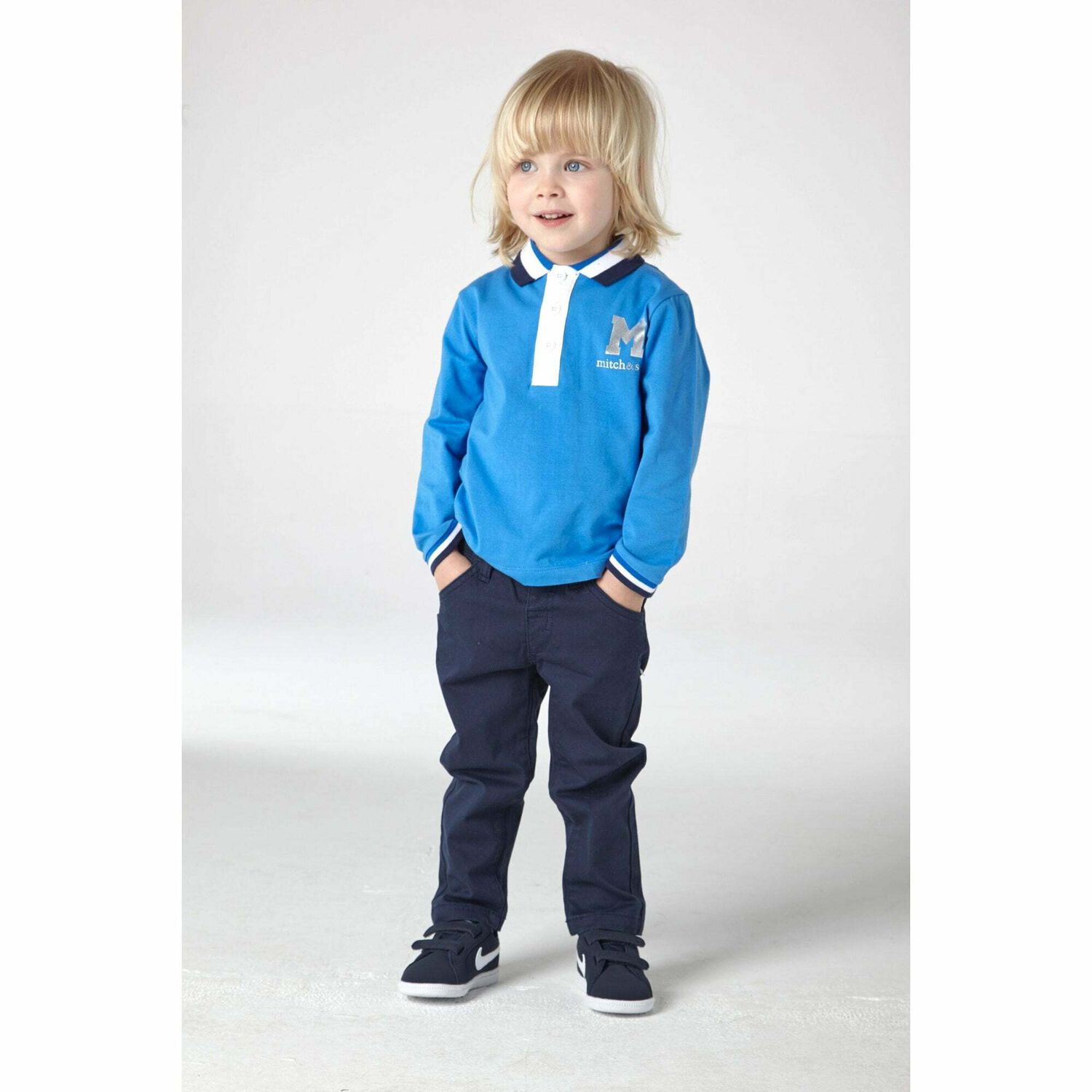 Boys Blue Polo Shirt, 1, hi-res