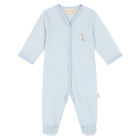 Baby Boys Blue & White Logo Babygrow, 2, hi-res