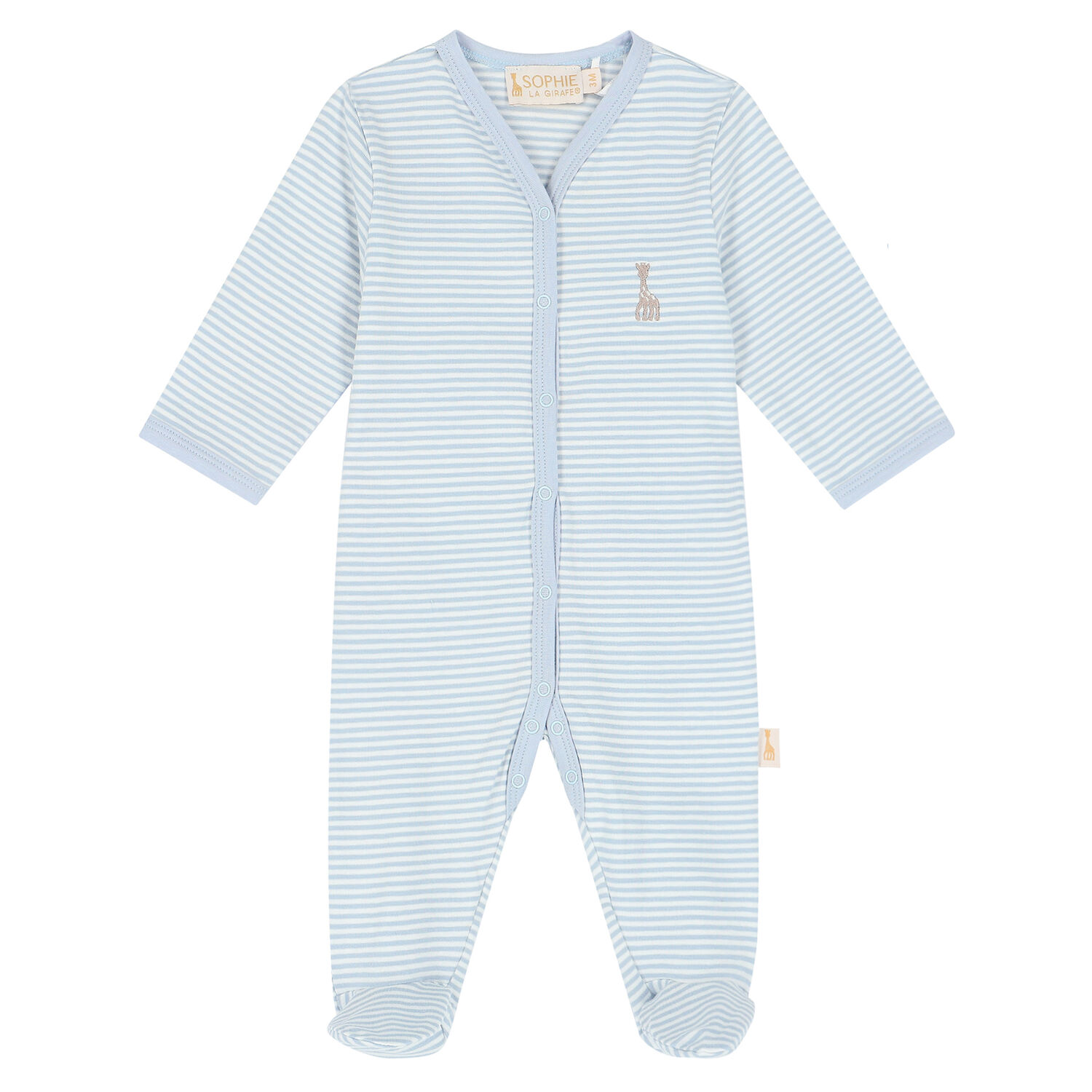Baby Boys Blue & White Logo Babygrow, 2, hi-res