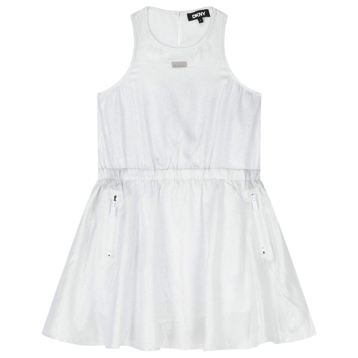 Girls Silver Logo Dress, 1, hi-res