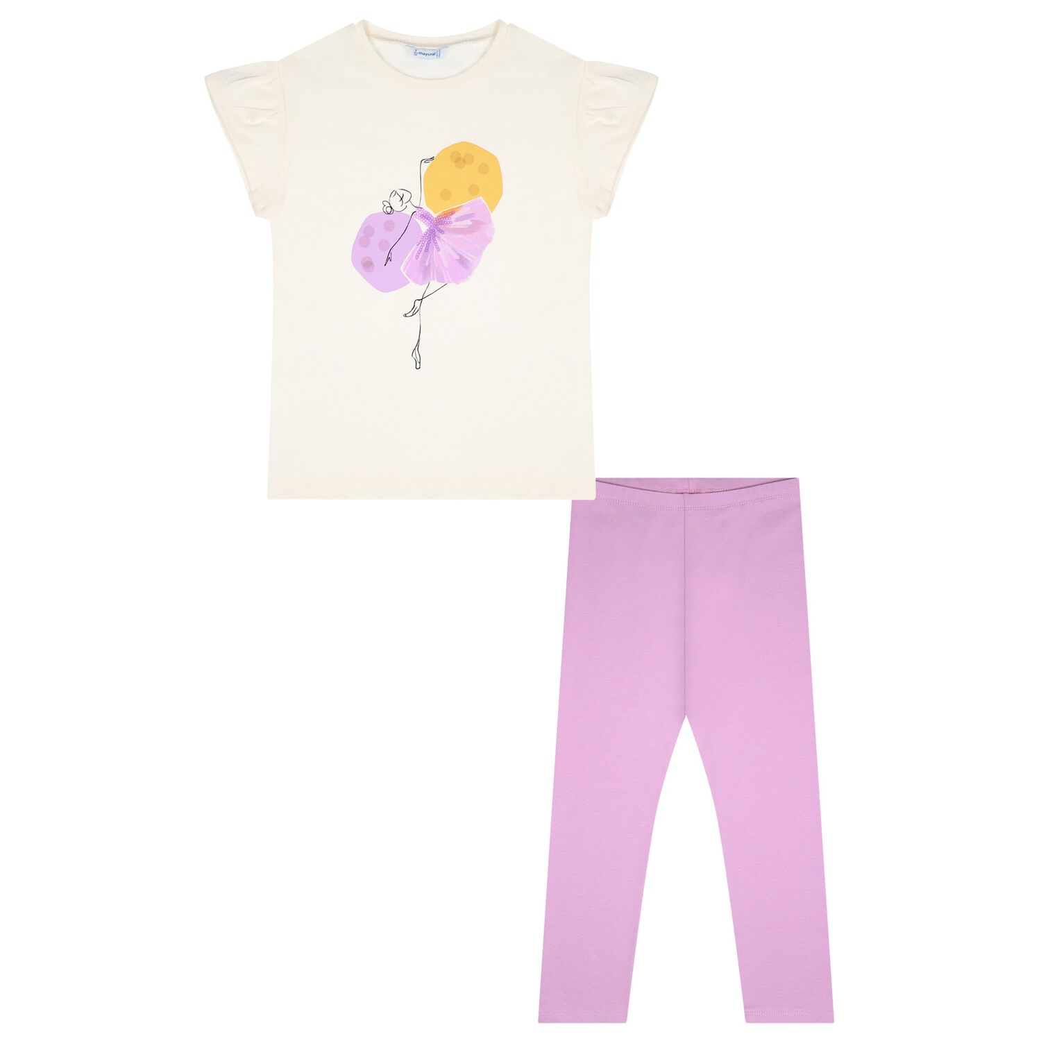 Girls Ivory & Lilac Leggings Set, 2, hi-res