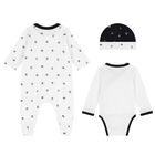 Baby Boys White & Black Logo Babygrow Gift Set, 1, hi-res