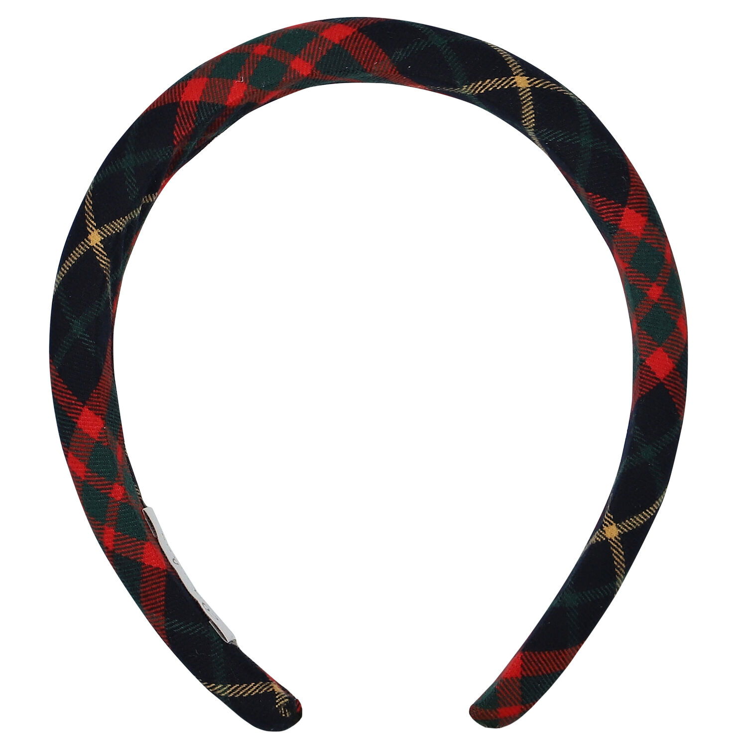 Girls Navy Blue, Green & Red Tartan Headband, 1, hi-res