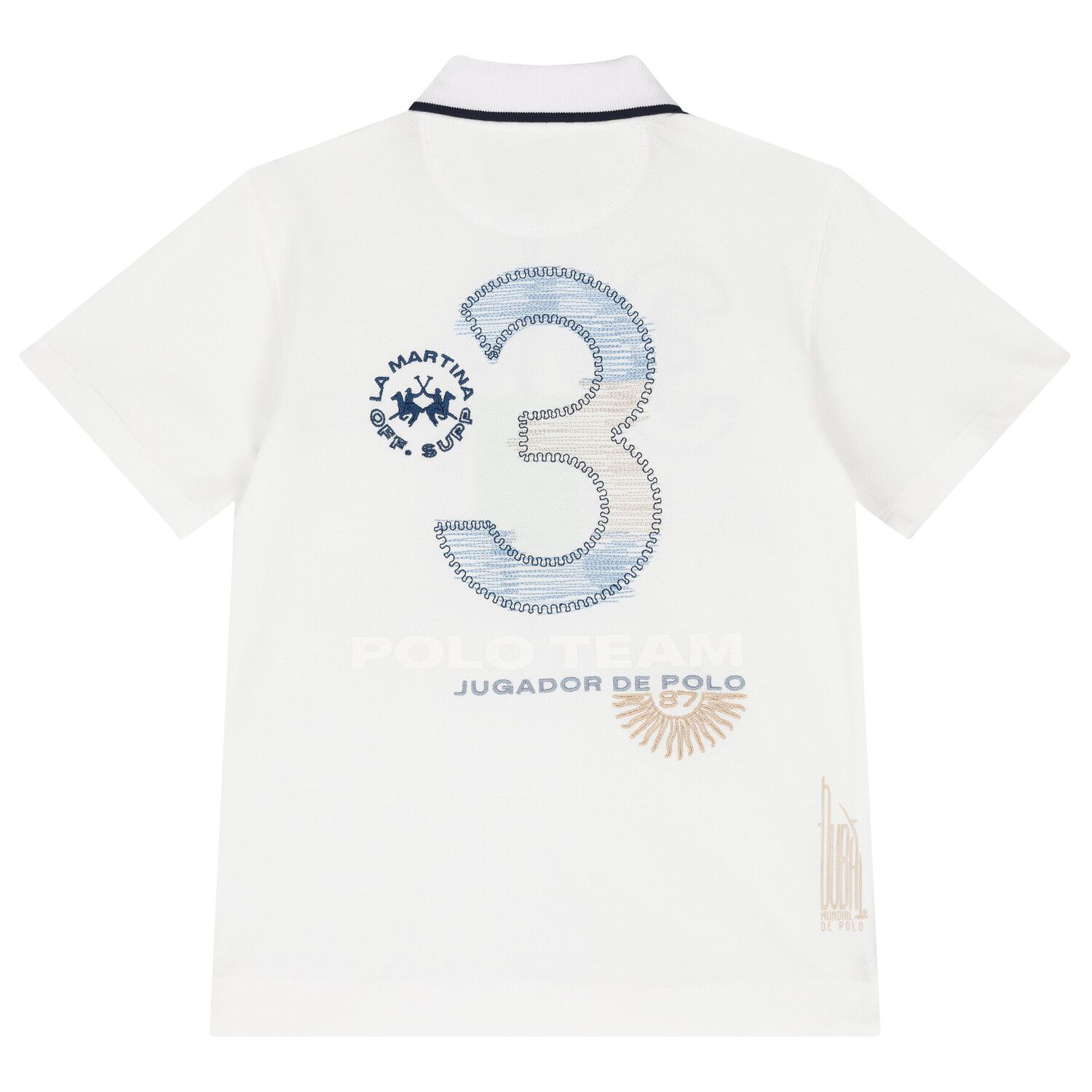 Boys White Logo Polo Shirt, 1, hi-res image number null