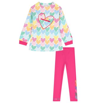 Girls Multi-Coloured Heart Leggings Set