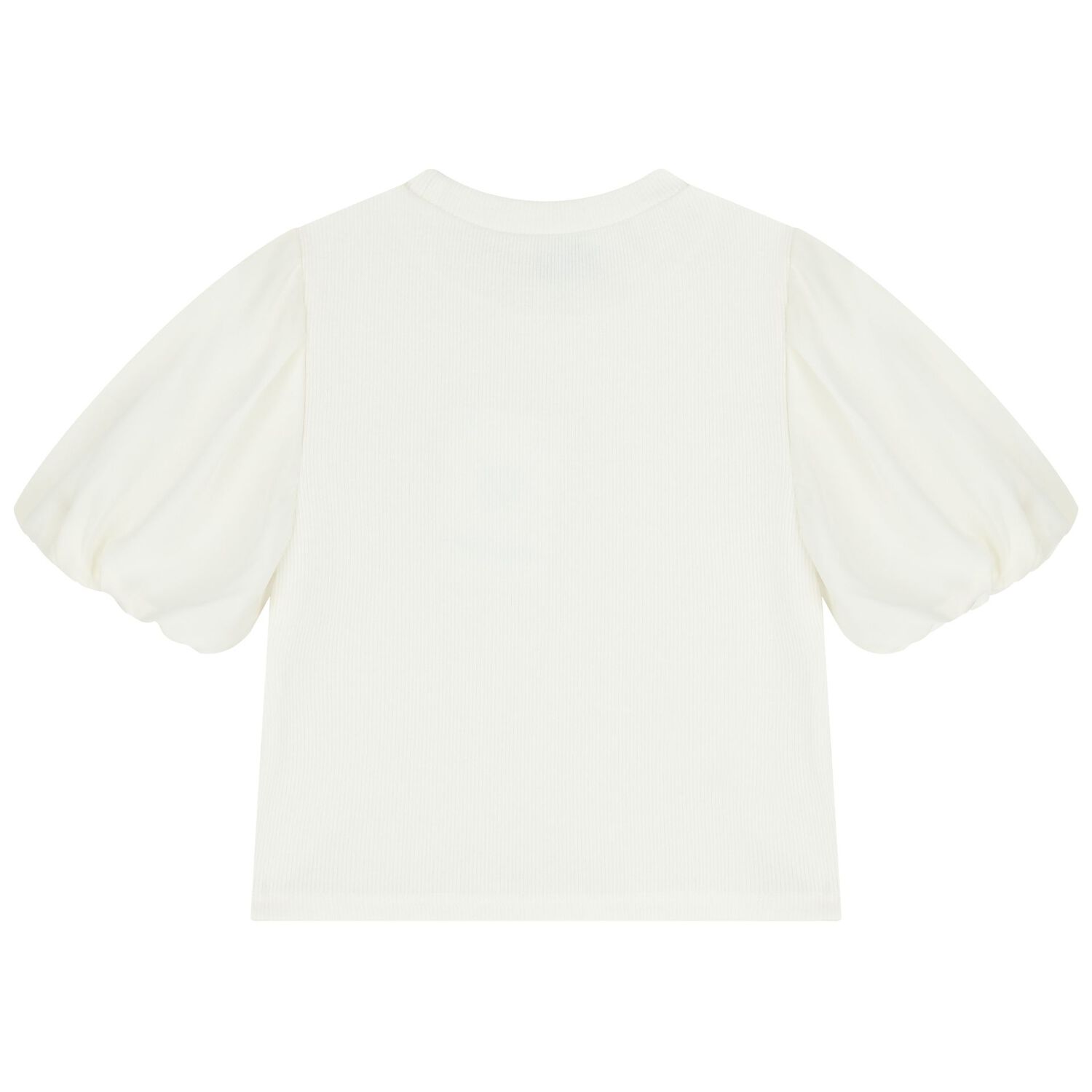 Girls Ivory Ribbed Top, 1, hi-res