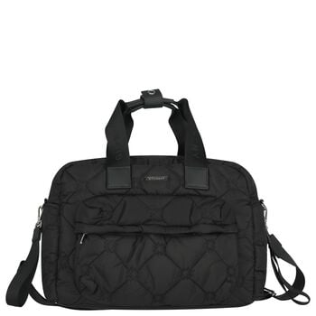 Black Logo Quilted Baby Changing Bag