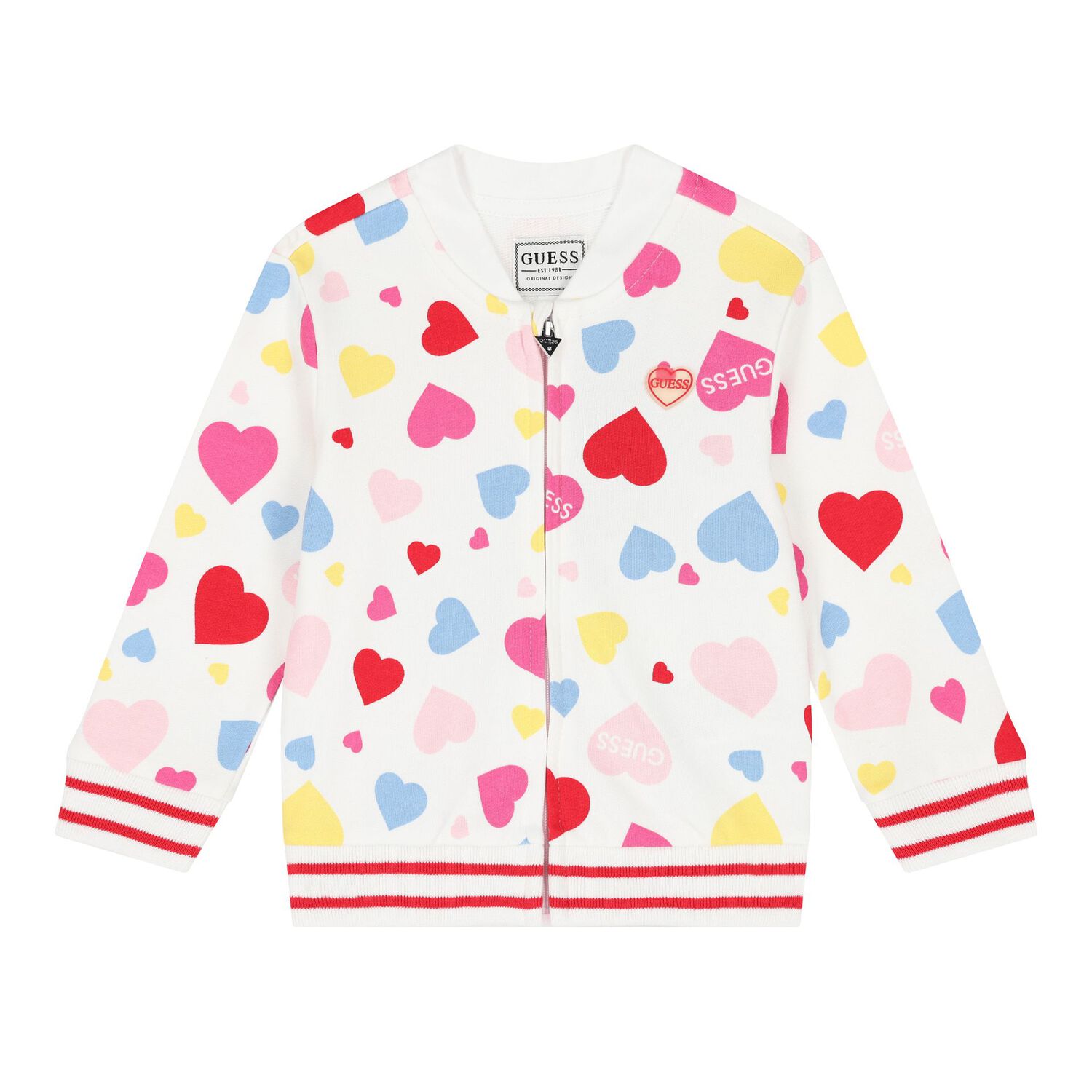 Baby Girls White & Pink Logo Tracksuit, 1, hi-res