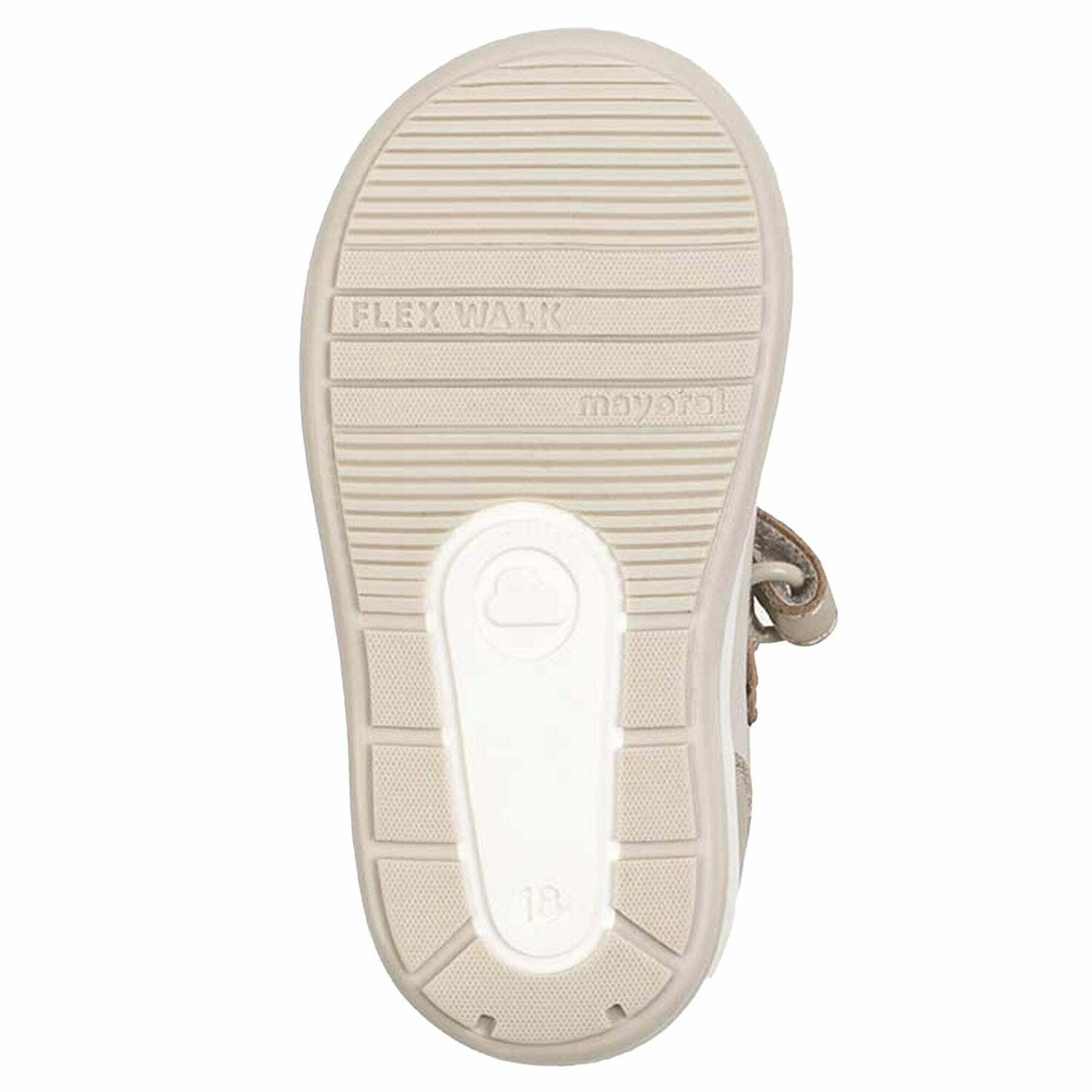 Younger Girls Beige & Gold Leather Shoes, 1, hi-res image number null