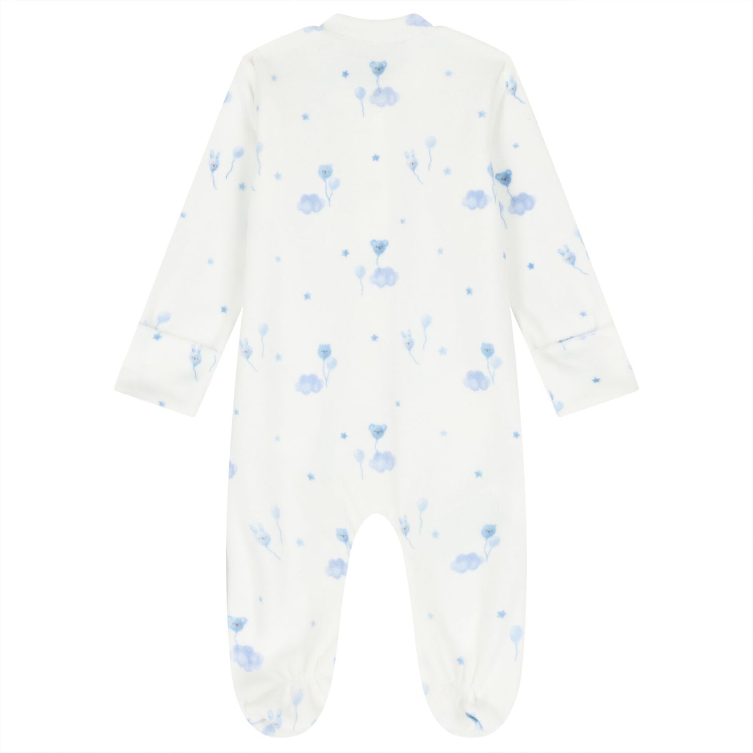 Baby Boys Ivory & Blue Balloon Babygrow, 2, hi-res
