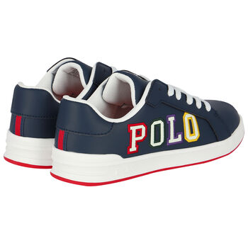 Boys Navy Blue Logo Trainers