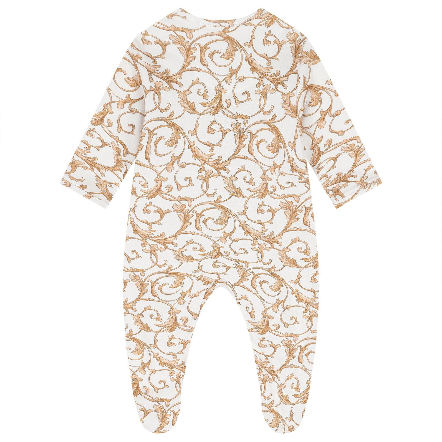 White & Gold Babygrow, 1, hi-res