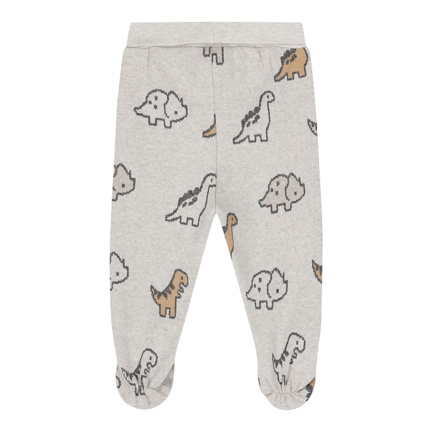Baby Boys Grey Dinosaur 2 Piece Babygrow, 1, hi-res