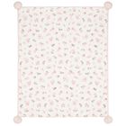 Baby Girls Pink & White Fur Faux Floral Blanket, 1, hi-res