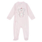 Baby Girls Pink Striped Teddy Babygrow, 2, hi-res