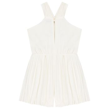 Girls Ivory Pleated Playsuit