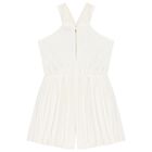 Girls Ivory Pleated Playsuit, 2, hi-res