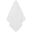Baby Girls White & Pink Hooded Towel, 2, hi-res