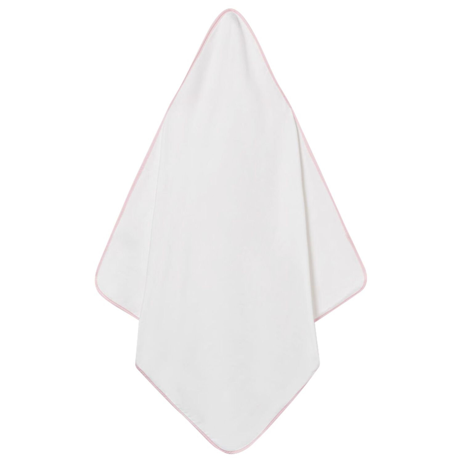 Baby Girls White & Pink Hooded Towel, 2, hi-res