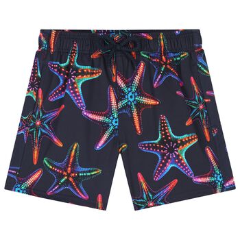 Boys Navy Blue Starfish Swim Shorts