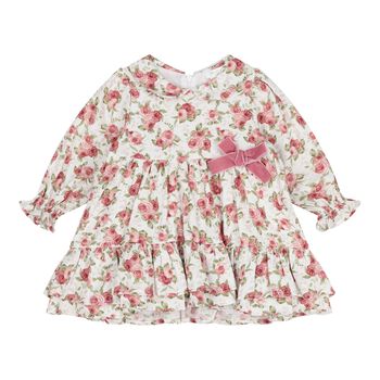 Baby Girls Ivory & Pink Floral Dress