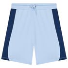 Boys Blue Logo Shorts Set, 1, hi-res