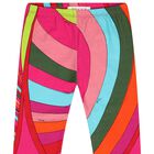 Younger Girls Pink & Green Iride Leggings, 2, hi-res