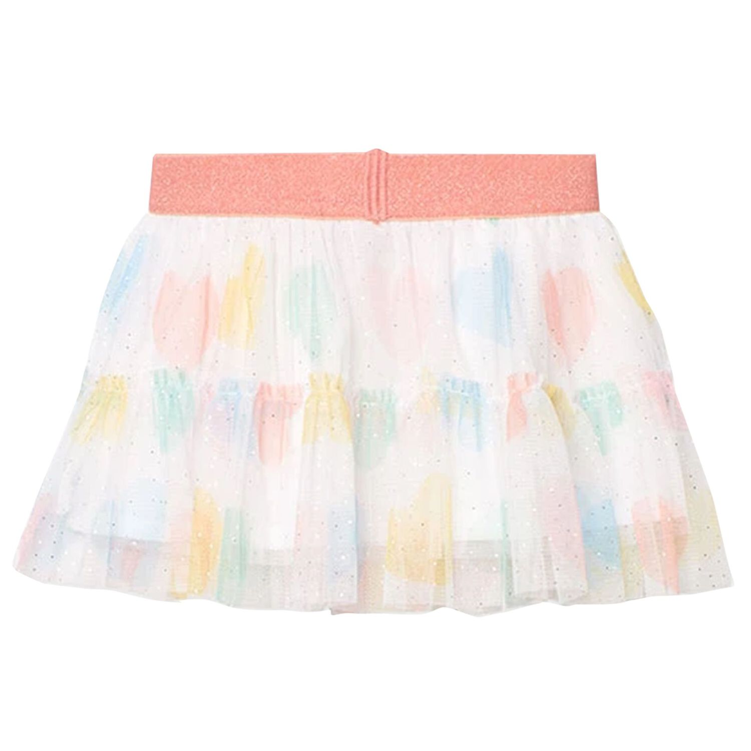 Girls White Hearts Tulle Skirt Set, 1, hi-res image number null