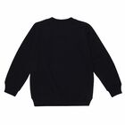 Girls Black Logo Sweatshirt, 1, hi-res