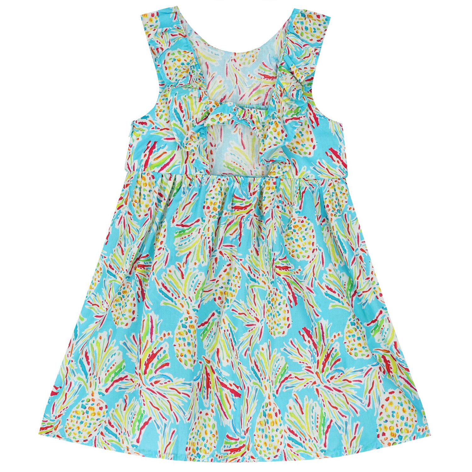 Girls Blue Pineapple Dress, 1, hi-res image number null