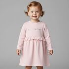 Younger Girls Pink Logo Dress, 1, hi-res