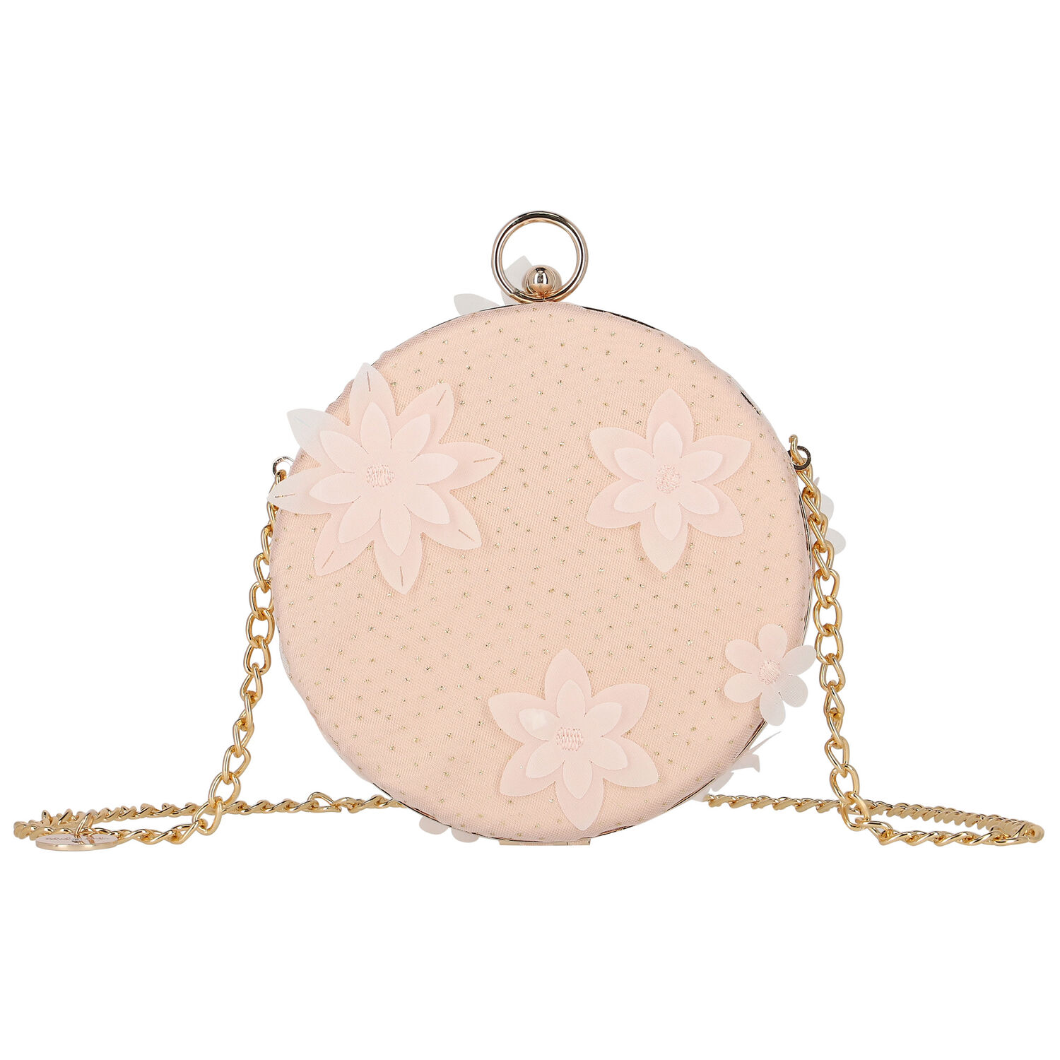Girls Pink & Gold Floral Handbag, 2, hi-res image number null