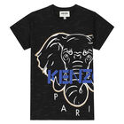 Boys Black Elephant Logo T-Shirt, 1, hi-res