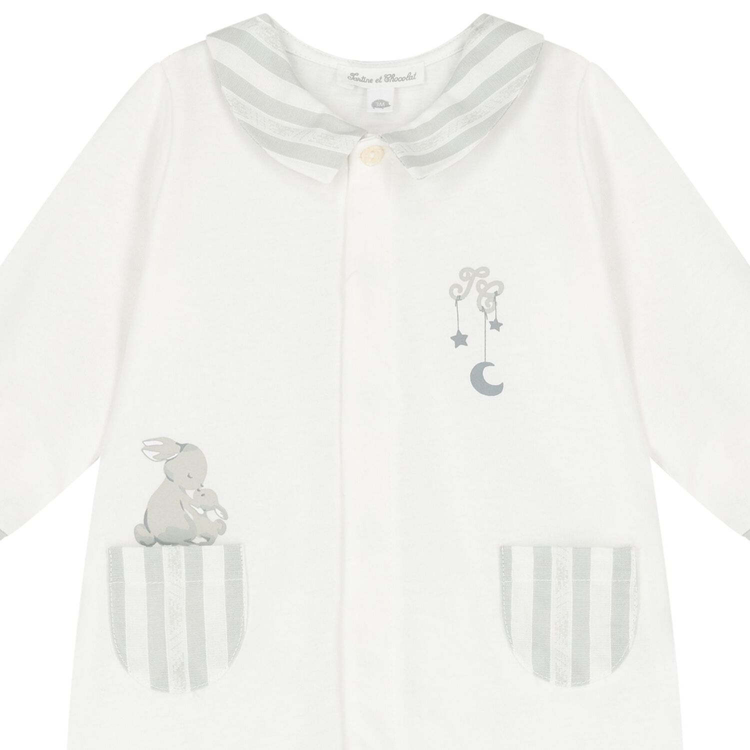 Ivory & Grey Logo Babygrow, 2, hi-res image number null